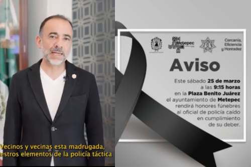Video: Rendirán homenaje a policía caído en Metepec
